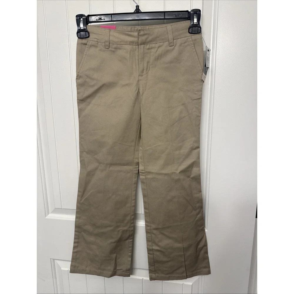 French Toast Schoolwear Uniform Khakis Girls Size 10 Flat Front Bootcut